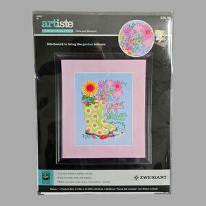 NEW Sealed Artiste Grow & Blossom Bouquet Counted Cross-Stitch Kit Gardening